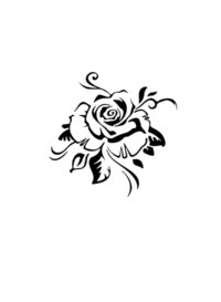 pochoir-tatouage-éphémère-fleur-rose-fl19